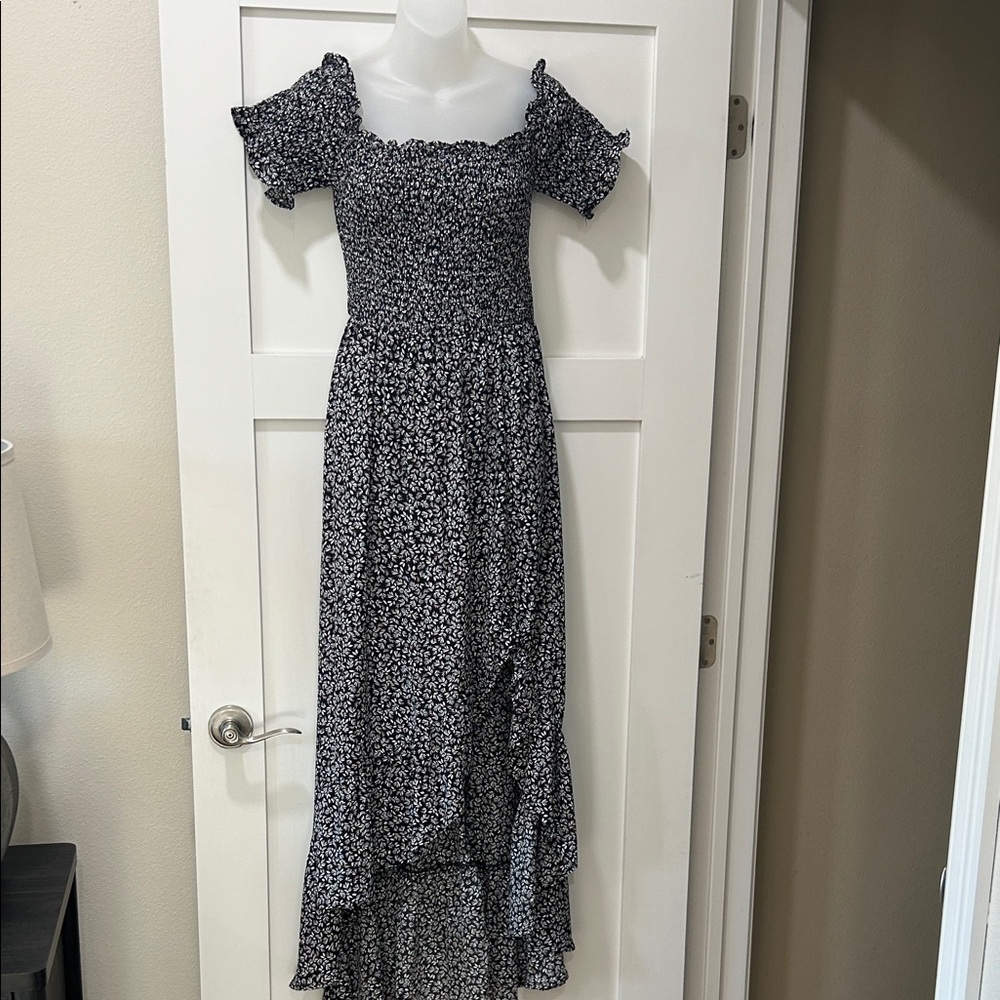 Francesca's Collections Black and White High Low Dress